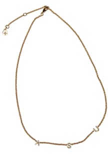 Nickel and Suede Arizona State Sun Devils ASU Initial Womens Necklace