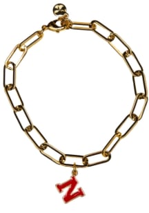 Nickel and Suede Nebraska Cornhuskers Charm Womens Bracelet