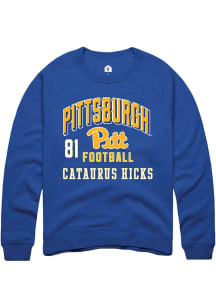 Cataurus Hicks Pitt Panthers Mens Blue Football NIL Arch Logo Player Crew