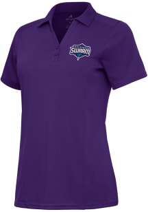 Antigua Greensboro Swarm Womens Purple Tribute Short Sleeve Polo Shirt