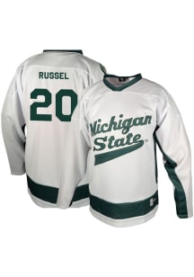 Genuine Collective Daniel Russell Michigan State Spartans Mens White NIL Hockey Jersey
