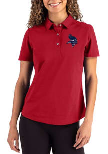 Cutter and Buck Minnesota Vikings Womens Red Americana Advantage Short Sleeve Polo Shirt