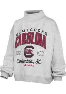 Pressbox South Carolina Gamecocks Womens Ash Lingo Mock Neck Crew Sweatshirt