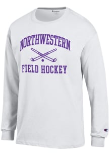 Champion Northwestern Wildcats White Field Hockey Icon Jersey Long Sleeve T Shirt