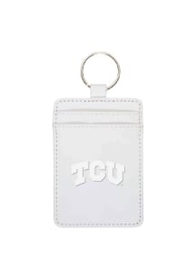 TCU Horned Frogs Leatherette Vertical ID Keychain - White