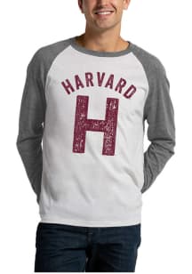 Harvard Crimson White Vintage H Long Sleeve T Shirt