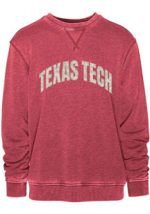 Texas Tech Red Raiders Mens Red Satin Etched Vintage Long Sleeve Fashion Sweatshirt