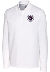 Cutter and Buck New England Revolution Mens White Advantage Long Sleeve Polo Shirt