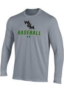 Under Armour William & Mary Tribe Grey Baseball Performance Long Sleeve T Shirt