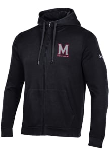 Under Armour Maryland Terrapins Mens Black Rival Zip Rival Zip Long Sleeve Full Zip Jacket