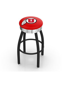 Utah Utes 3 Ring Chrome Seat Pub Stool - Black