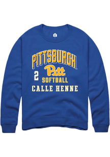 Calle Henne Pitt Panthers Mens Blue NIL Arch Logo Player Crew
