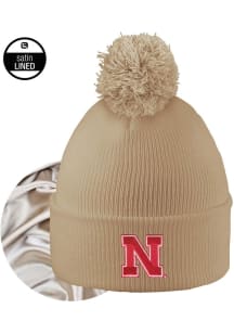 LogoFit Nebraska Cornhuskers Khaki Monroe Womens Knit Hat