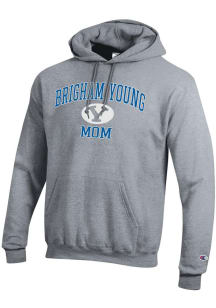 Champion BYU Cougars Mens Grey Mom Powerblend Long Sleeve Hoodie