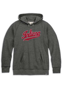 Rally Indiana Hoosiers Mens Black Triblend Puff Ink Wordmark Fashion Hood
