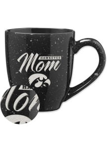Iowa Hawkeyes Mom 16oz Speckle Ceramic Mug - Black
