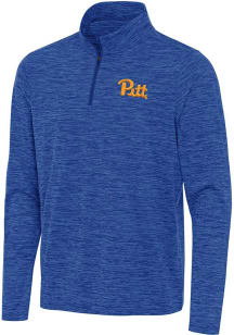 Antigua Pitt Panthers Mens Blue Eternal Long Sleeve Qtr Zip Pullover