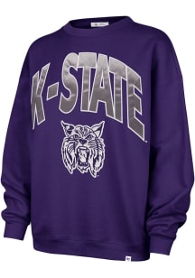 47 K-State Wildcats Womens Purple Extra Innings Crew Sweatshirt