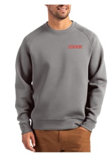 Cutter and Buck UConn Huskies Mens Graphite Roam Long Sleeve Crew Sweatshirt