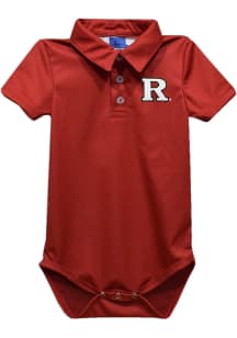 Vive La Fete Rutgers Scarlet Knights Baby Red Team Short Sleeve One Piece Polo