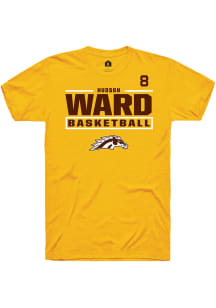 Hudson Ward Western Michigan Broncos Gold NIL Stacked Box Short Sleeve Player T Shirt