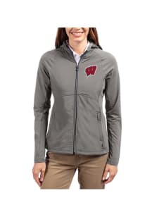 Cutter and Buck Wisconsin Badgers Womens Graphite Adapt Eco Light Weight Jacket