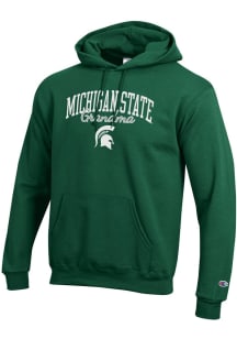Champion Michigan State Spartans Mens Green Grandma Script Powerblend Long Sleeve Hoodie