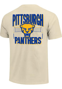 Pitt Panthers Womens Ivory Mascot Volleyball Net Short Sleeve T-Shirt