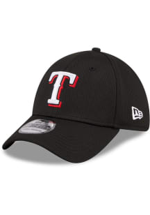New Era Texas Rangers Mens Black DL Team Pop 39THIRTY Flex Hat