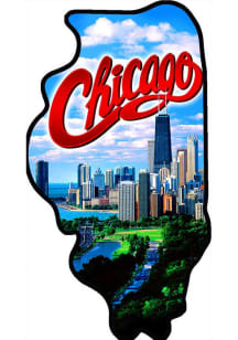 Chicago State Shape Skyline Magnet
