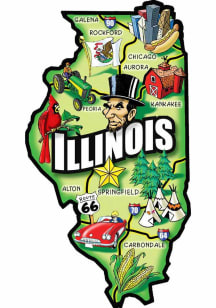Illinois State Shape Map Magnet