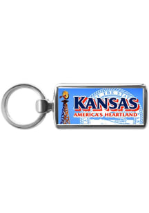 Kansas America's Heartland Keychain - Blue