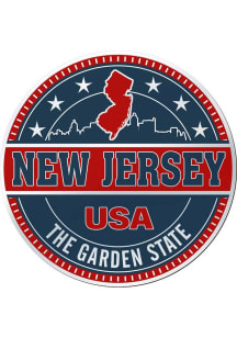 New Jersey Jersey Garden State Circle Stickers - Blue