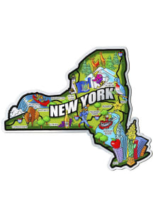New York York State Shape Map Stickers - Green