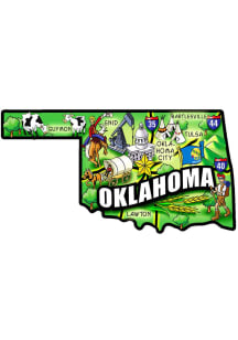 Oklahoma State Shape Map Magnet