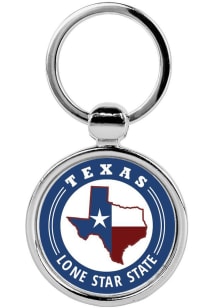 Texas State Shape Flag Keychain - Blue
