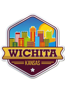 Wichita Skyline Chrome Stickers - Blue