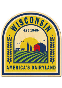 Wisconsin America's Dairyland Stickers - Yellow