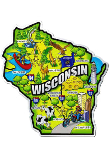 Wisconsin State Shape Map Stickers - Green