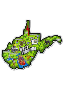 West Virginia State Shape Map Stickers - Green