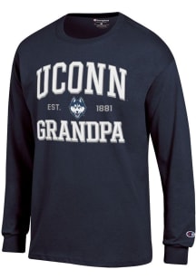 Champion UConn Huskies Navy Blue Est. Date Grandpa Jersey Long Sleeve T Shirt