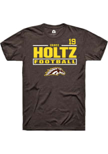 Vance Holtz Western Michigan Broncos Brown Football NIL Stacked Box Short Sleeve Player T Shirt