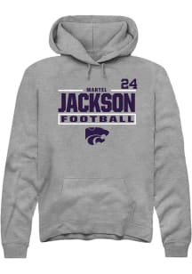 Martel Jackson K-State Wildcats Mens Graphite Football NIL Stacked Box Player Hood