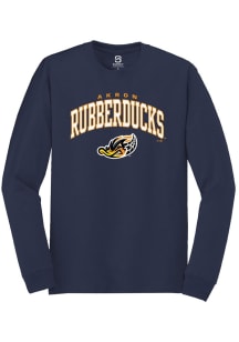 Summit Sportswear Akron RubberDucks Navy Blue Arch Mascot Long Sleeve T Shirt