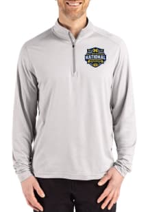 Cutter and Buck Michigan Wolverines Mens Anthracite 2026 MBB Champions Coastline Long Sleeve Qtr Z..