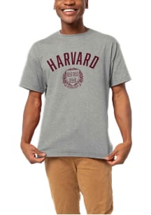 Harvard Crimson Grey 1636 Shield Short Sleeve T Shirt