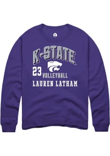 Lauren Latham K-State Wildcats Mens Purple NIL Arch Logo Player Crew