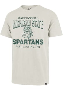 47 Michigan State Spartans White Head On Football Scrum Short Sleeve Fashion T Shirt