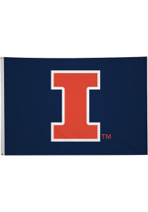 Illinois Fighting Illini 4' x 6' Silk Screen Grommet Flag - Navy Blue