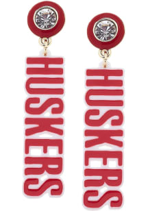 Nebraska Cornhuskers Resin Logo Womens Earrings